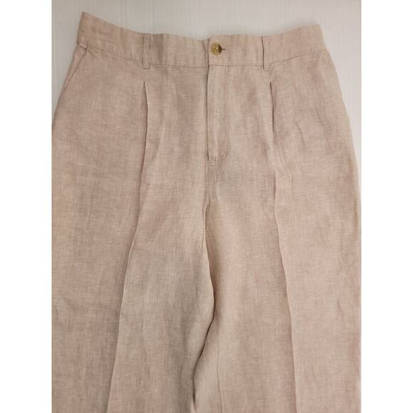Joie Pants Womens Size XL 100% Linen Straight Wide Leg High Rise Lagenlook - Picture 3 of 10